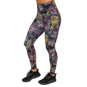 Constantly Varied Gear Untamed Leopard Print Full Length Leggings Black Purple